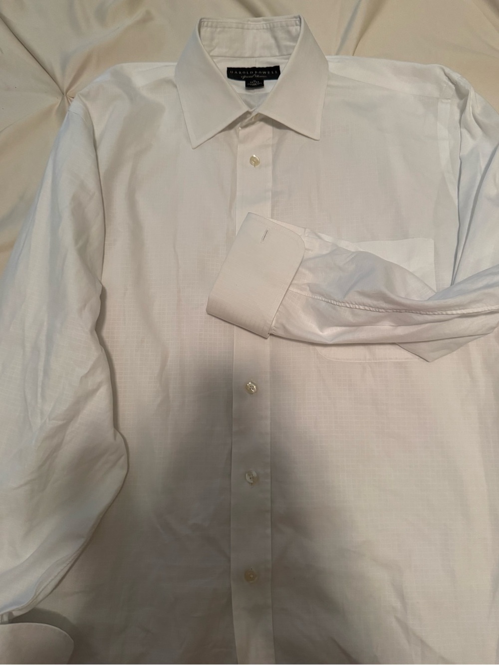 Harold's White Men's Dress Shirt with Point Collar